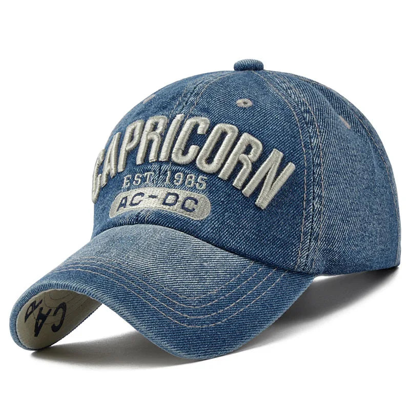 NYC Embroidery Letter Denim Baseball Cap by RiderOut™