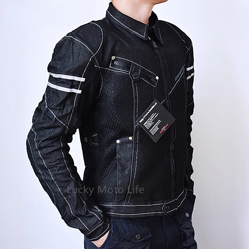 Breathable Denim Mesh Racing Riding Motorcycle Jacket by RiderOut
