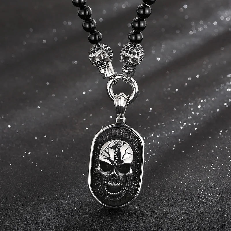 Rosary Beads Skull Pendant Necklace by RiderOut™