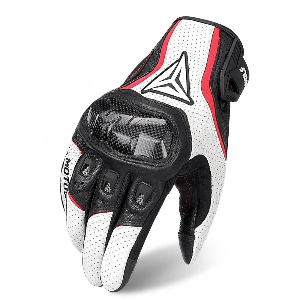 Breathable Leather Touchscreen Seasons Motorcycle Gloves by RiderOut™