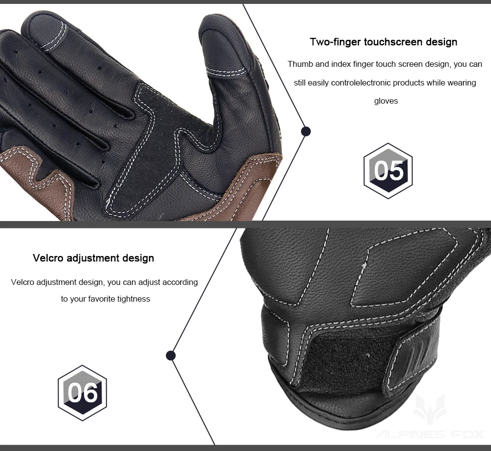 Vintage Leather Motorcycle Gloves by RiderOut™