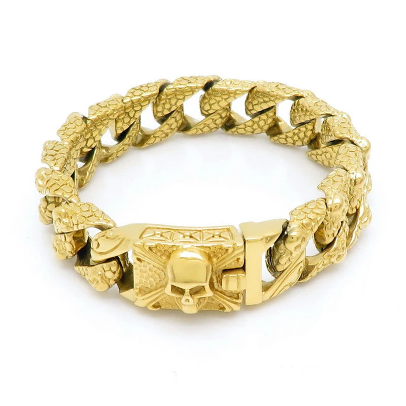 Gothic Skull Curb Chain Bracelets by RiderOut™