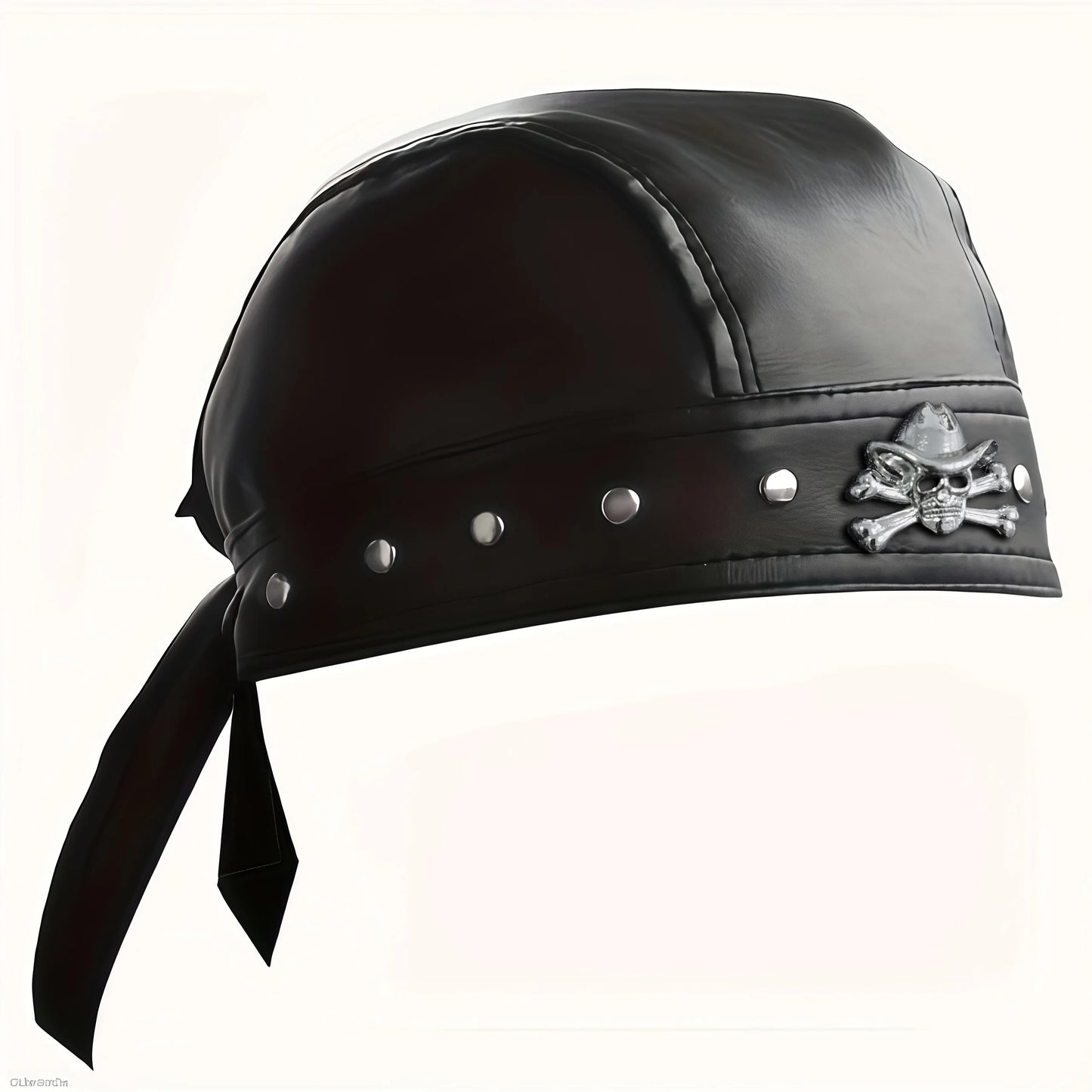 Motorcycle Biker Leather Adjustable Skull Cap by RiderOut