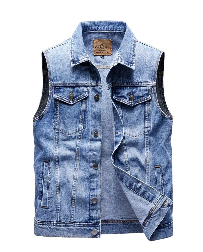 Cargo Denim Vest by RiderOut