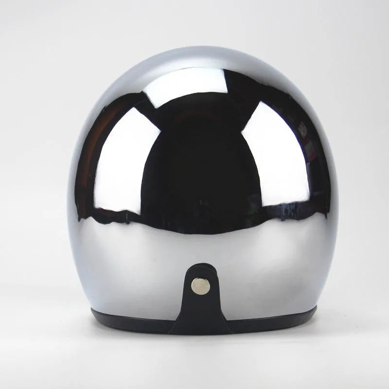Chrome Retro Motorcycle Full Face Helmet by RiderOut™