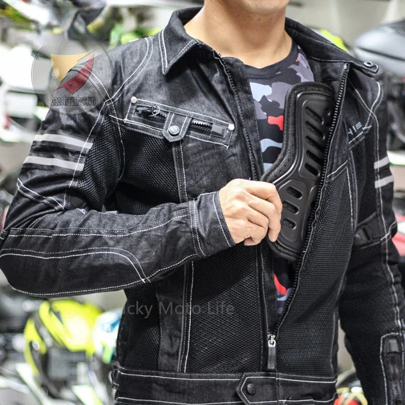 Breathable Denim Mesh Racing Riding Motorcycle Jacket by RiderOut