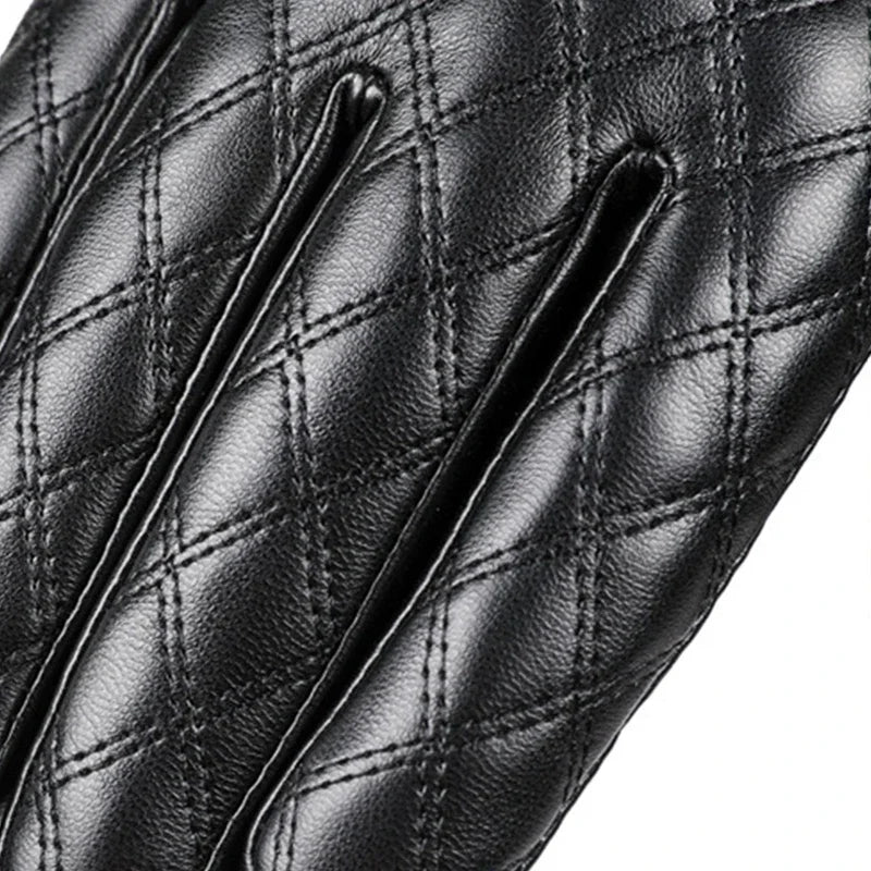 Black Winter Thermal Plush Motorcycle Riding Gloves by RiderOut