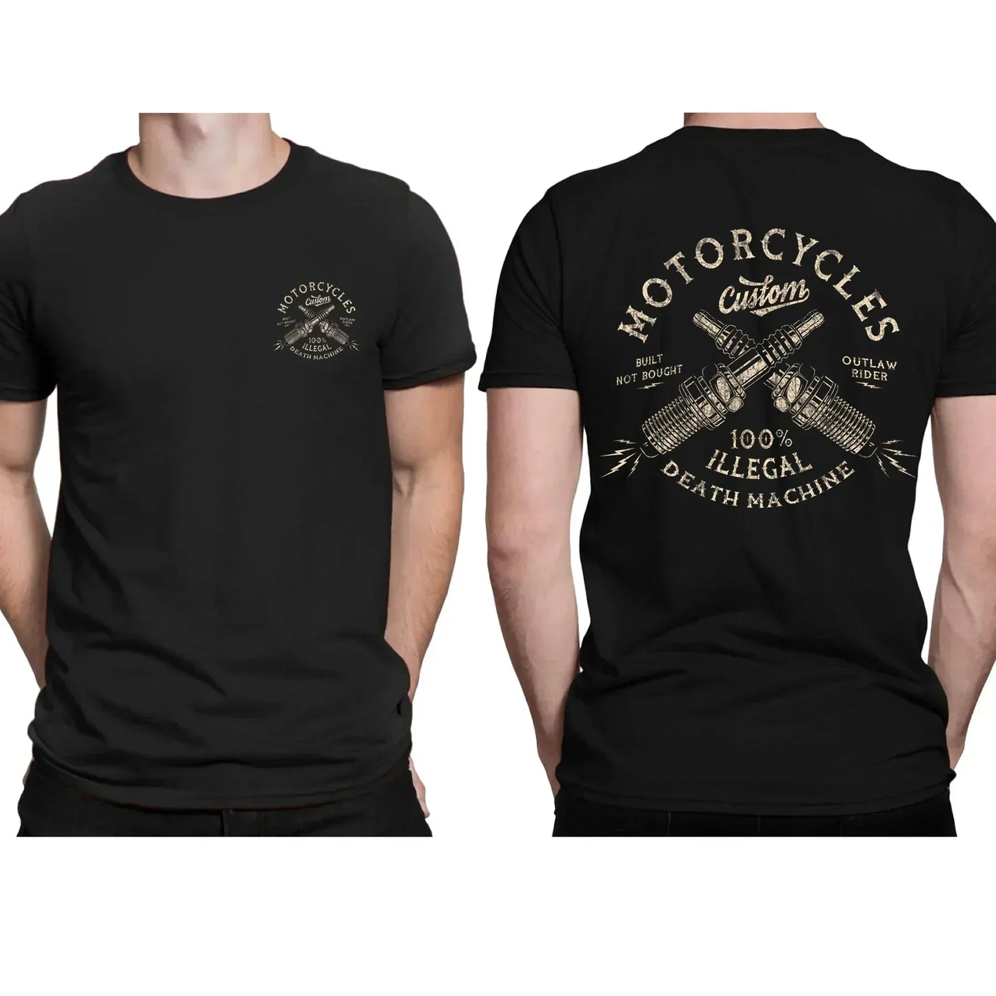 Black Essential Motorcycle Speed Junkies T-shirts by RiderOut™