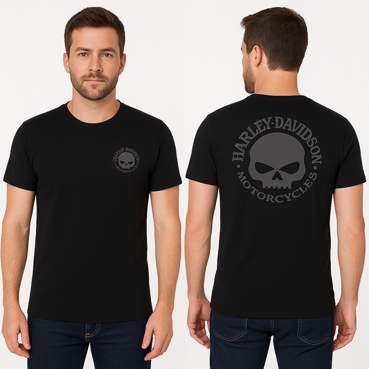 H D Skull Logo Cotton T-shirt by RiderOut™