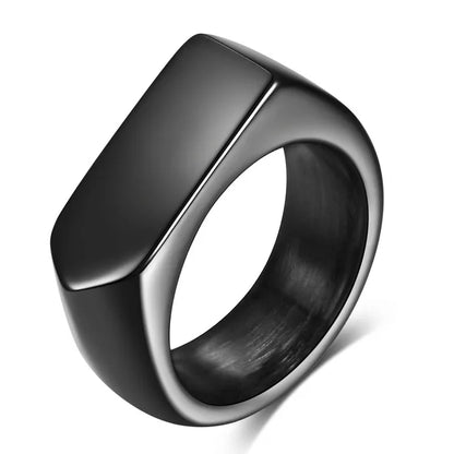 Square Band Flat Top Signet Ring by RiderOut™