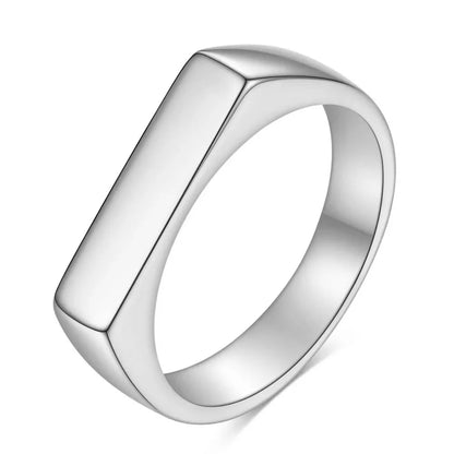Square Band Flat Top Signet Ring by RiderOut™