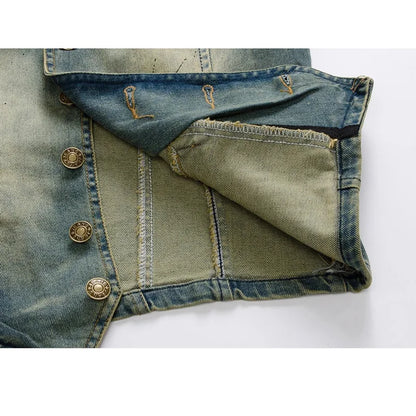 Casual Denim Vintage Style Vest by RiderOut