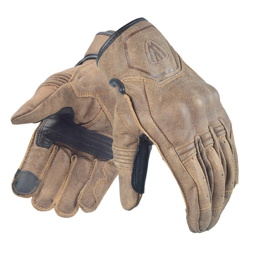 Dark Brown Vintage Motorcycle Retro Leather Gloves by RiderOut