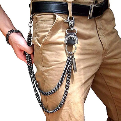 Punk  Metal Waist Chain 2 Lines Jeans Adjustable by RiderOut