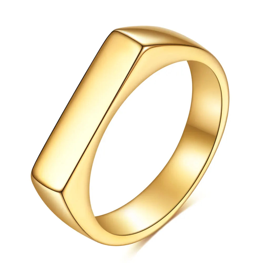 Square Band Flat Top Signet Ring by RiderOut™