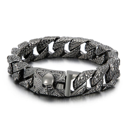Gothic Skull Curb Chain Bracelets by RiderOut™
