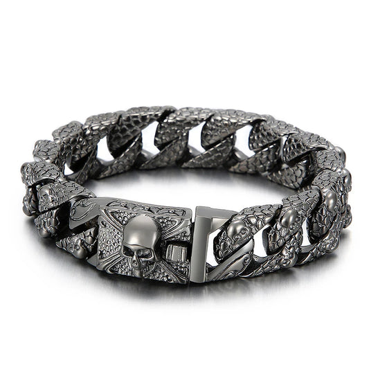 Gothic Skull Curb Chain Bracelets by RiderOut™