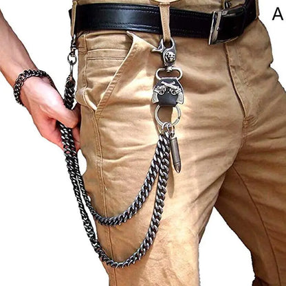 Punk  Metal Waist Chain 2 Lines Jeans Adjustable by RiderOut