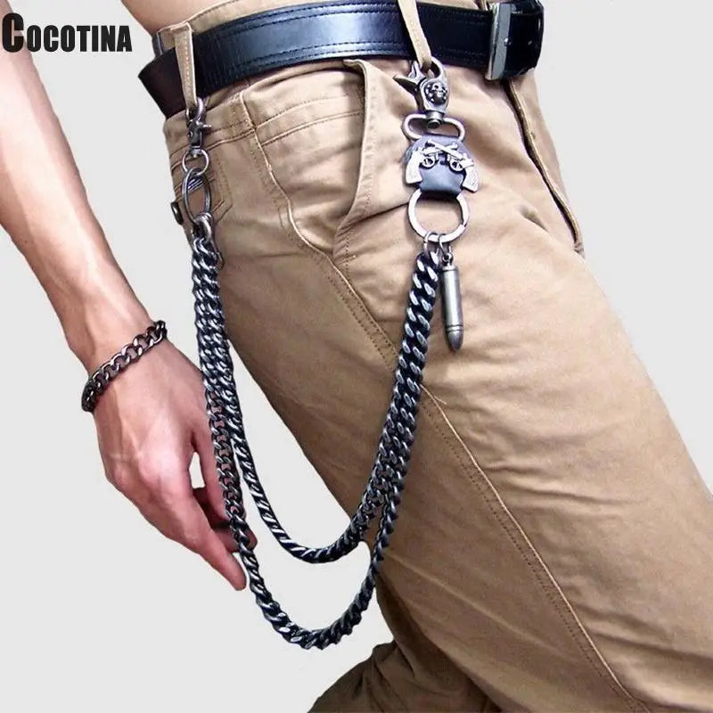 Punk  Metal Waist Chain 2 Lines Jeans Adjustable by RiderOut