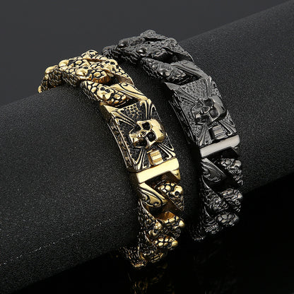 Gothic Skull Curb Chain Bracelets by RiderOut™