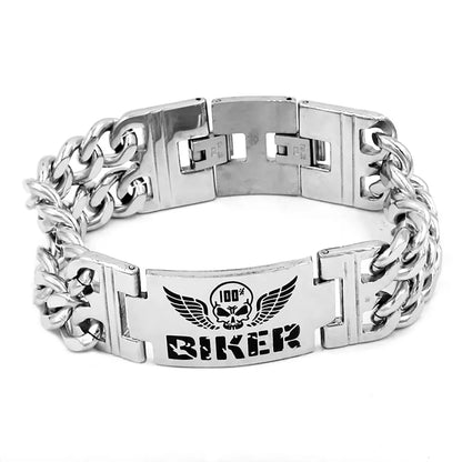 Wings Skull Biker Bracelet by RiderOut™