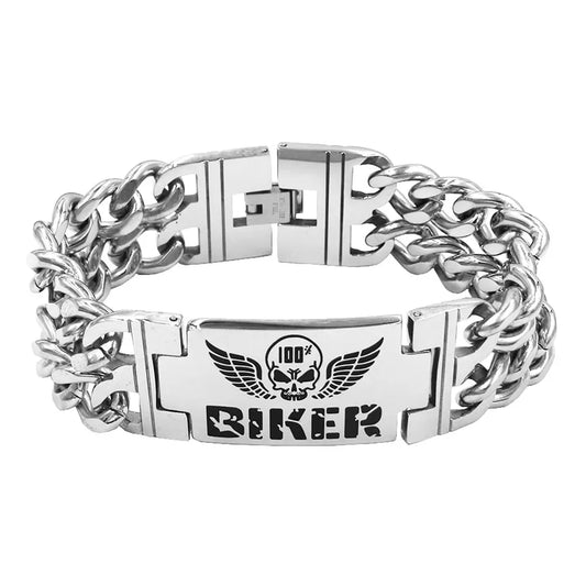 Wings Skull Biker Bracelet by RiderOut™