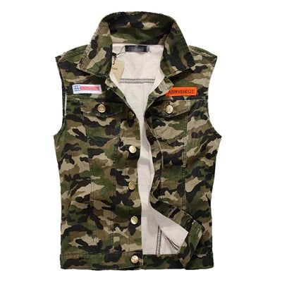 Camouflage Denim Vest by RiderOut
