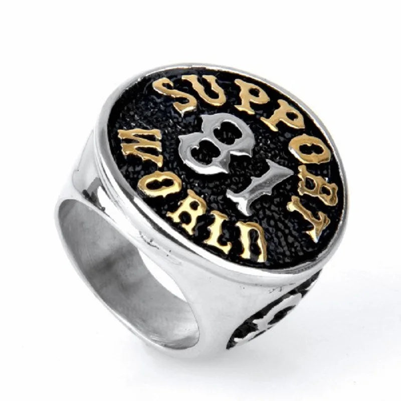 Support 81 World Stainless Steel Ring by RiderOut