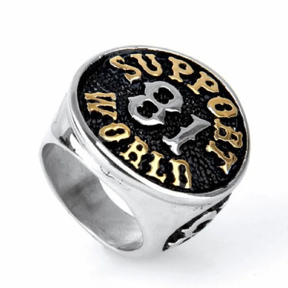 Support 81 World Stainless Steel Ring by RiderOut