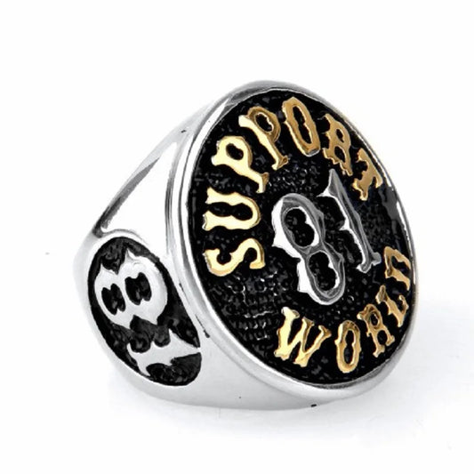 Support 81 World Stainless Steel Ring by RiderOut