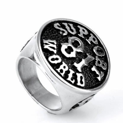 Support 81 World Stainless Steel Ring by RiderOut