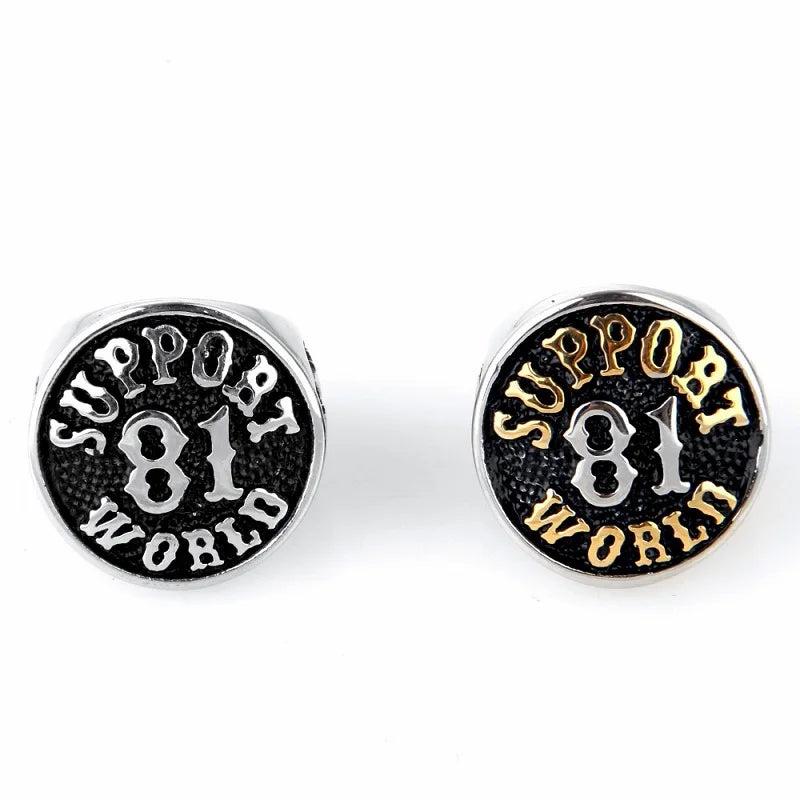 Support 81 World Stainless Steel Ring by RiderOut