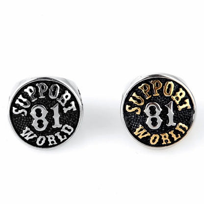 Support 81 World Stainless Steel Ring by RiderOut