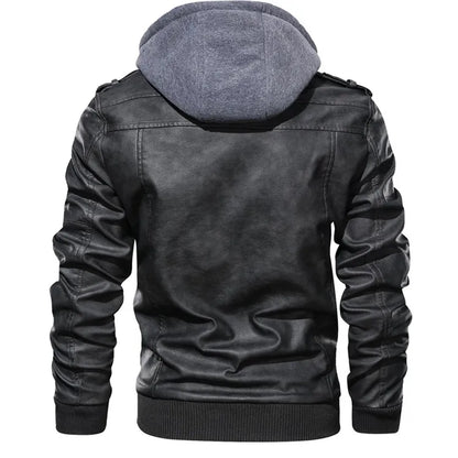 Hooded Motorcycle PU Jacket by RiderOut