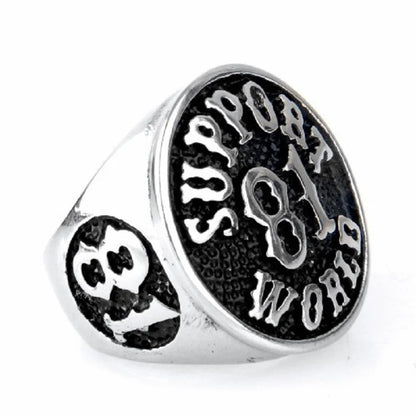 Support 81 World Stainless Steel Ring by RiderOut