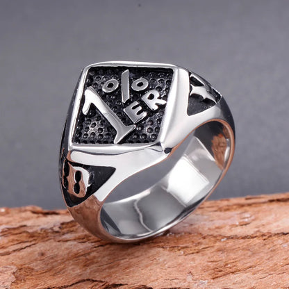 1% er Carved Biker Ring by RiderOut™