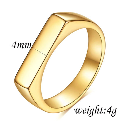 Square Band Flat Top Signet Ring by RiderOut™