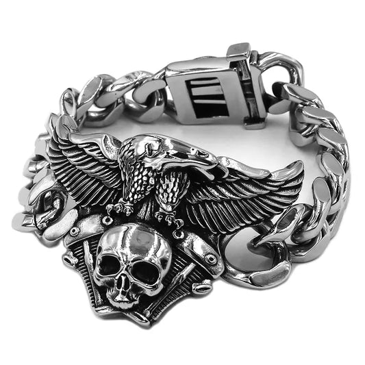 Engine Skull Eagle Bracelet by RiderOut™