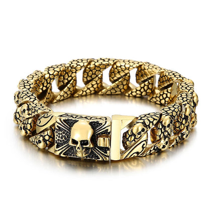 Gothic Skull Curb Chain Bracelets by RiderOut™