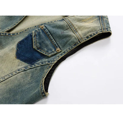 Casual Denim Vintage Style Vest by RiderOut