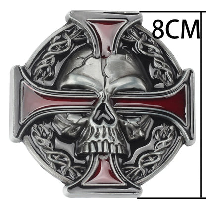 Ghost Head Belt Buckle Leather Belt by RiderOut