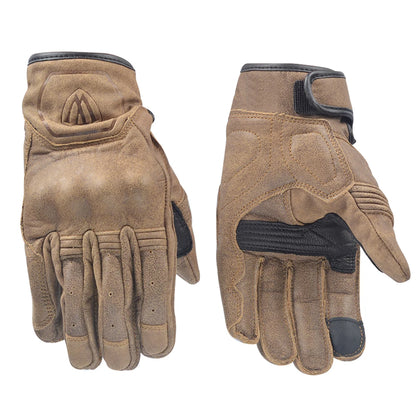 Dark Brown Vintage Motorcycle Retro Leather Gloves by RiderOut