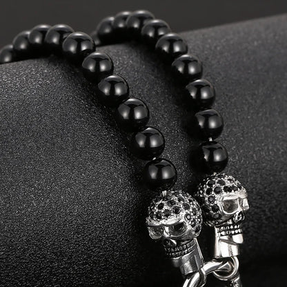 Rosary Beads Skull Pendant Necklace by RiderOut™