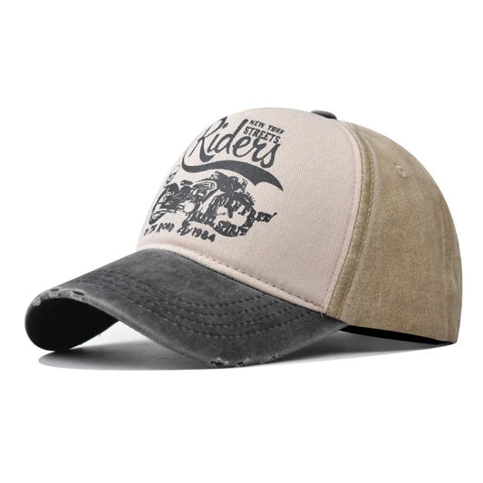 Retro Style Washed Moto Riders Baseball Cap by RiderOut