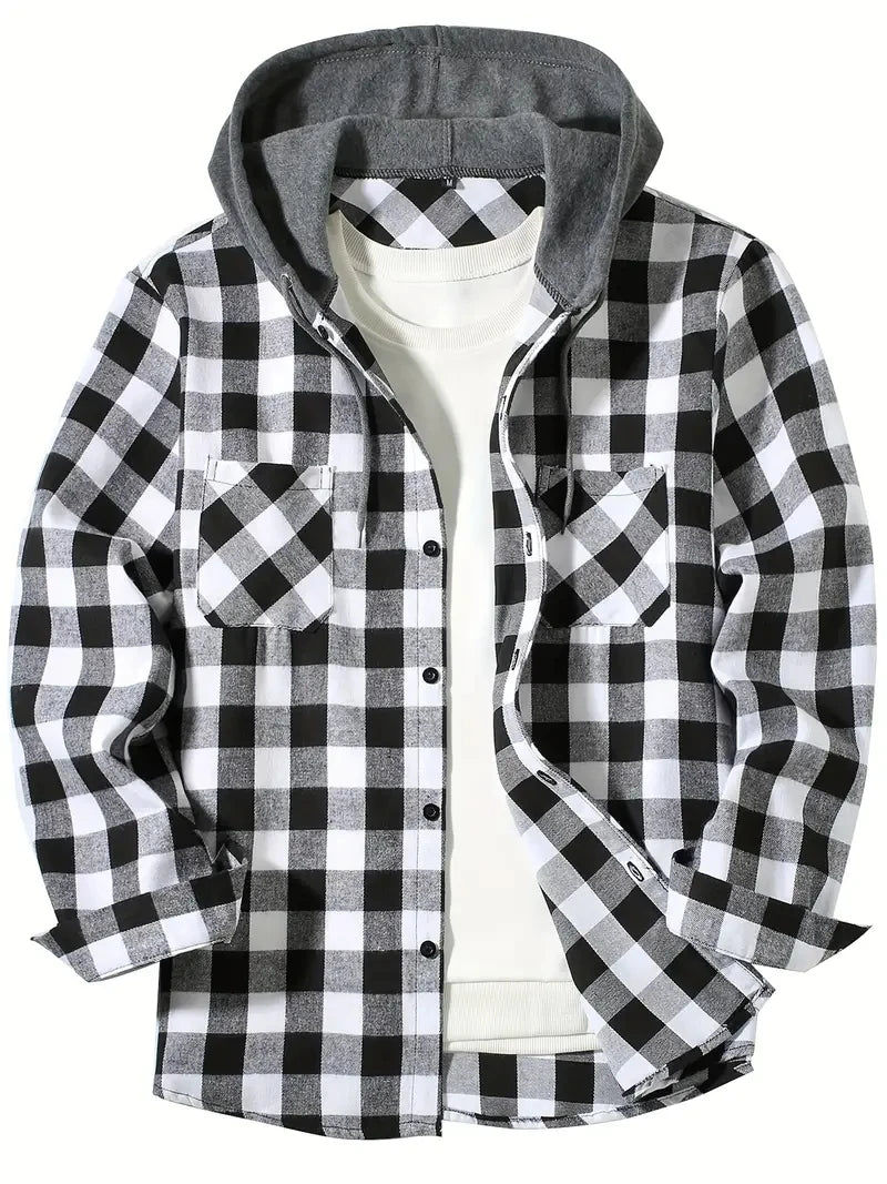 Long Sleeved Plaid Hooded by RiderOut