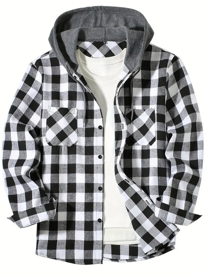 Long Sleeved Plaid Hooded by RiderOut