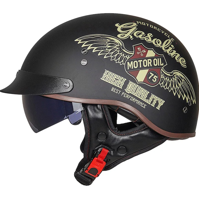 Retro Half German Style Vintage Motorcycle Helmet by RiderOut™