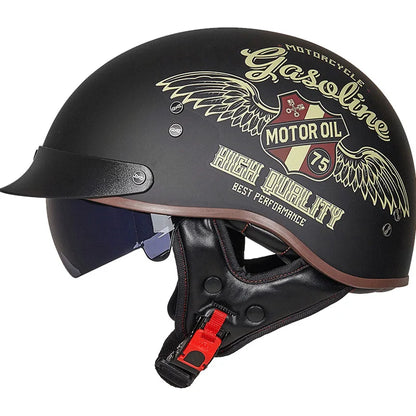 Retro Half German Style Vintage Motorcycle Helmet by RiderOut™