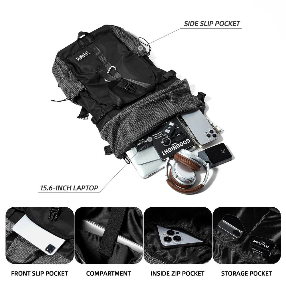 Roll Top Travel Expandable Large Capacity Backpack by RiderOut™