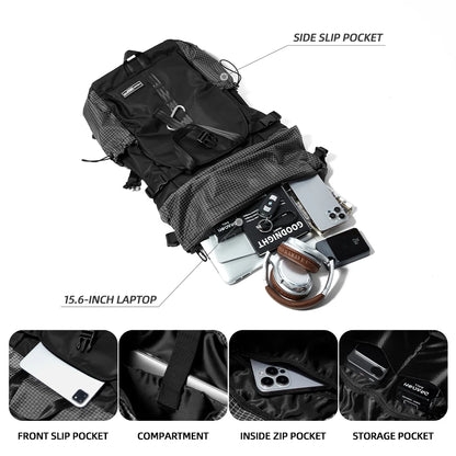 Roll Top Travel Expandable Large Capacity Backpack by RiderOut™